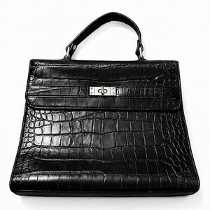 🖤 Vintage Valerie Stevens Croc Embossed “Kelly” Style Satchel 🖤